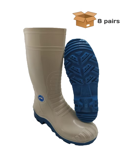 118FO - PVC Steel Toe Safety Boots - WHITE - Image 2